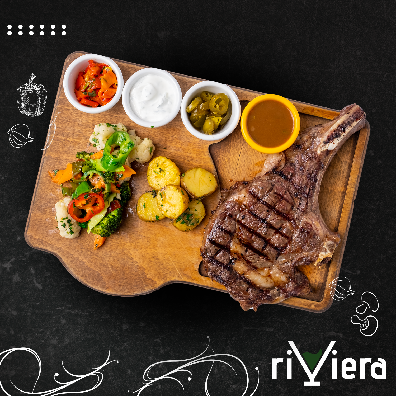 Мясные блюда с видом на море Коньяалты